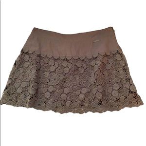 Abercrombie & Fitch micro mini skirt with crochet overlay.